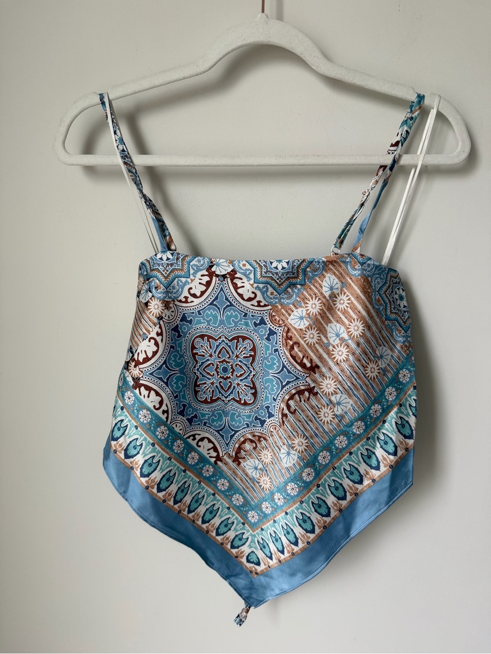 Thirty thirty Blue Floral triangle Bandana open back Top